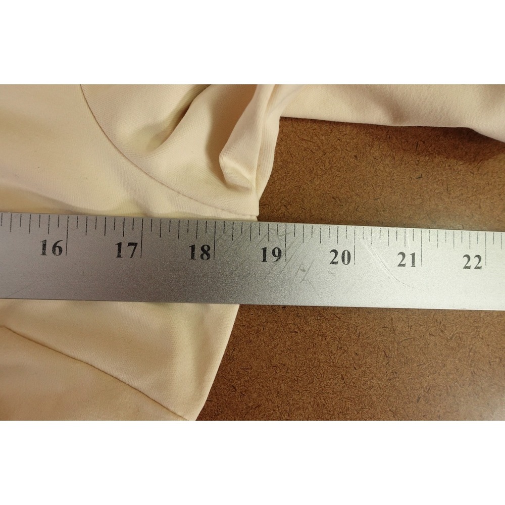 Bebe Womens Large Cream Stretch Open Back Mock Neck Long Sleeve Bodysuit Top NWT - Picture 9 of 12